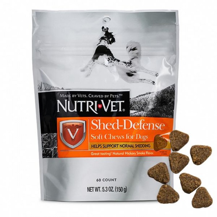 Nutri-Vet Shed-Defense Soft Chews витаминный комплекс для кожи и шерсти собак 60 табл.