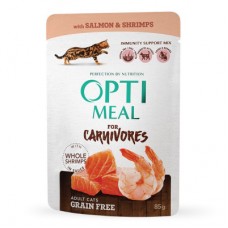 Optimeal Adult Cats Grain Free влажный корм с лососем и креветками в соусе 85 г