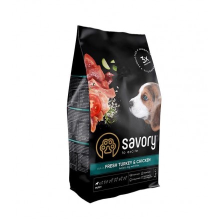 Savory Junior Large rich in Fresh Turkey and Chicken для цуценят великих порід 3 кг