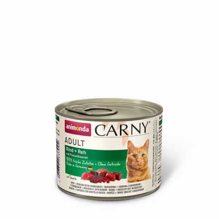 Animonda Carny Adult Beef + Venison with Cowberries влажный корм с говядиной, олениной и брусникой для кошек 200 г