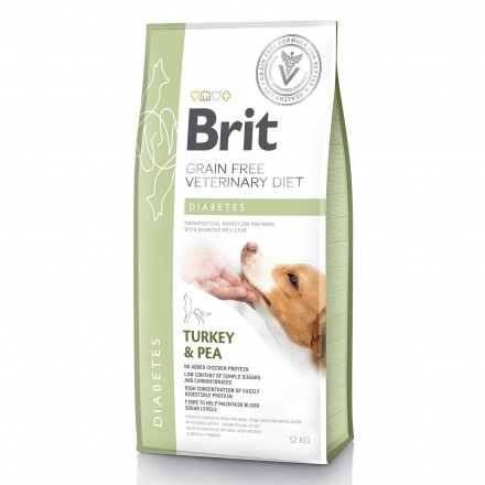 Brit GF VetDiets Dog Diabetes сухой корм для собак c сахарным диабетом с индейкой и горохом 12 kg