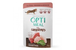 Optimeal Adult Cats Grain Free з телятиною, куркою та шпинатом у соусі 85 г