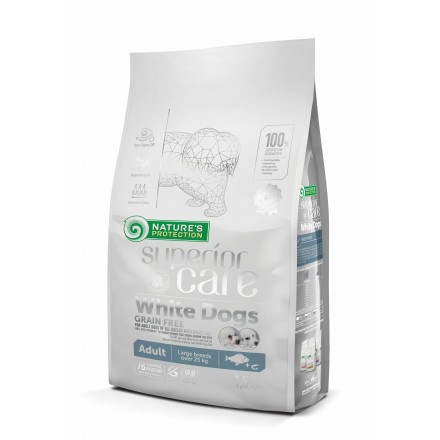 Nature's Protection Superior Care White Dogs Grain Free White Fish Adult Large Breeds з білою шерстю 1,5 кг