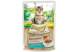 Stuzzy Cat White Fish влажный корм для котов с рыбой в желе 85г*24шт