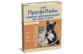 ProVET Профилайн противопаразитарный ошейник для котов и собак маленьких пород (оранжевий) 35 см