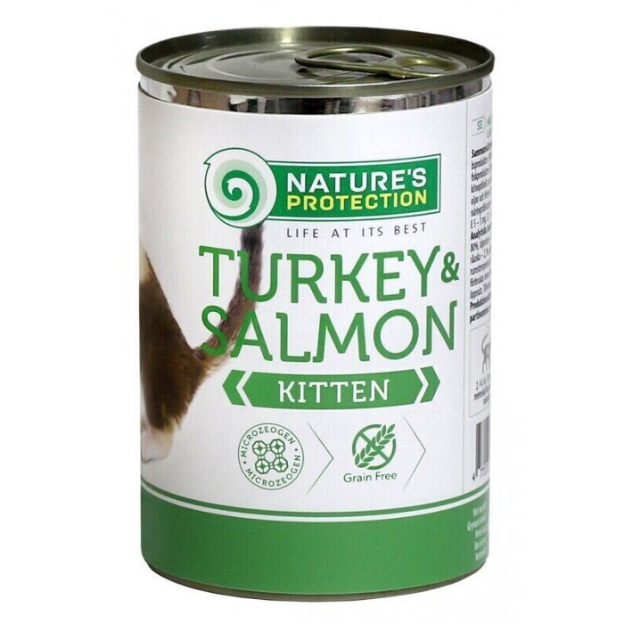 Nature's Protection Kitten Turkey & Salmon влажный корм для котят с индейкой и лососем 400 г*6шт.