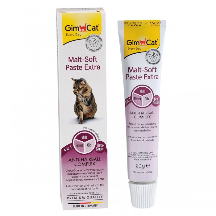 GimCat Malt-Soft Extra - паста для виведення шерсті зі шлунку котів 20г