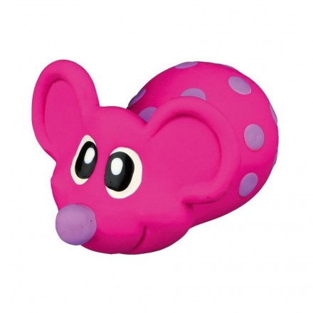 Trixie игрушка для собак мышка яркая в горошек с пищалкой 8 см