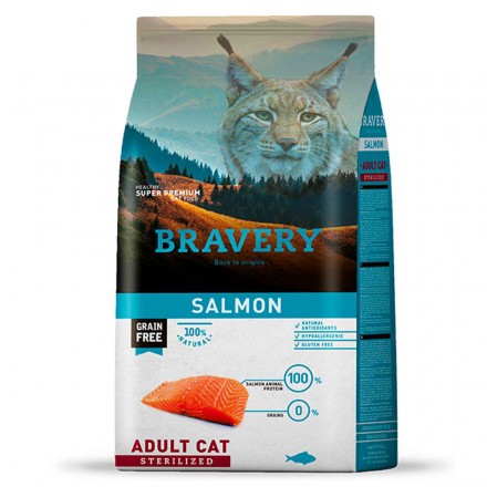 Bravery Salmon Adult Cat Sterilized сухой корм для стерилизованных кошек с лососем 7 кг