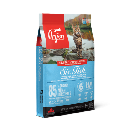 Orijen Six Fresh Fish Cat & Kitten сухой корм для кошек с 6 видами рыб 0,34 кг