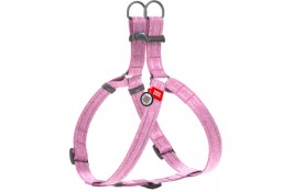 Collar WAUDOG Re-cotton светоотражающая шлея с QR паспортом для собак (розовая) M