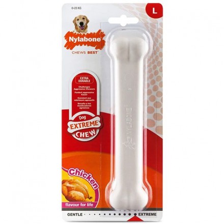 Nylabone Extreme Chew Bone игрушка кость для собак крупных пород с ароматом курицы 19,7см