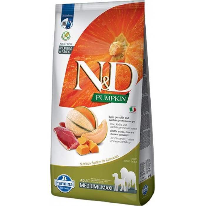 Farmina Pumpkin Duck & Cantaloupe Adult сухий беззерновий корм для собак середніх та великих порід з качкою та динею 12 кг