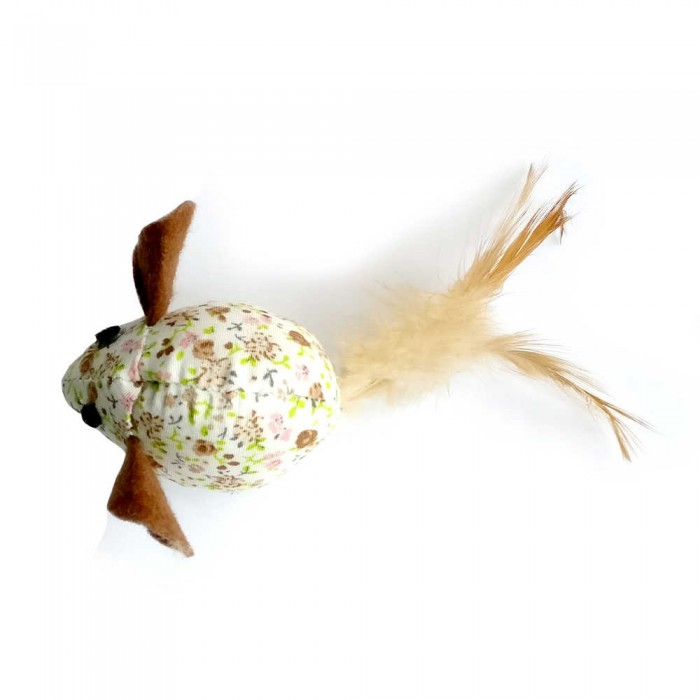 Croci игрушка для кошек "Мышь с пером и кошачьей мятой" 