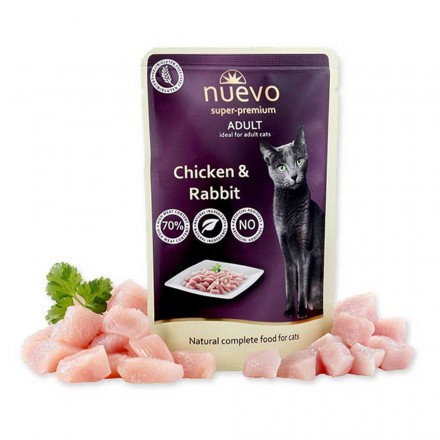 NUEVO ADULT влажный корм для котов с курицей и кроликом 85 г