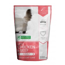 Nature's Protection Skin & Сoat care with Chicken and Beef влажный корм с курицей и говядиной 100 г*12шт