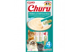 INABA Churu лакомство для кошек сливочный мусс с курицей и крабом 4 шт*14 г