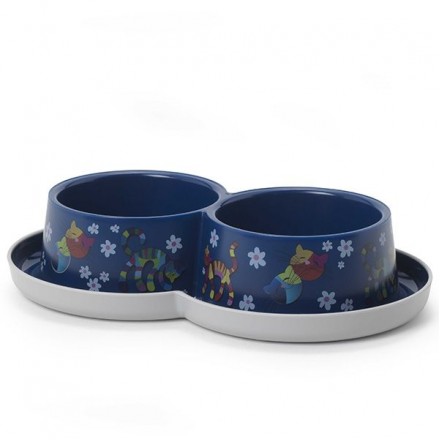 Moderna Double Trendy Dinner Friends Forever двойная миска для котов (черничная) 2х350 мл