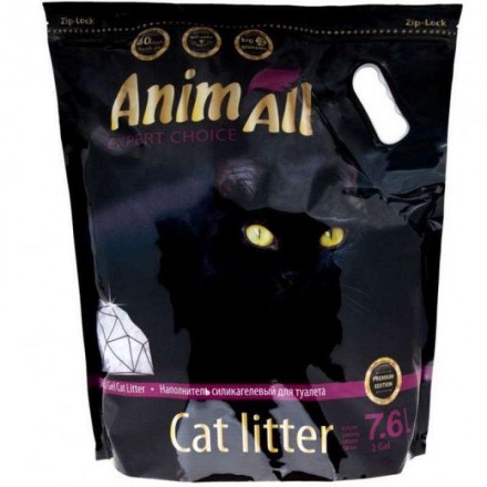 AnimAll Premium "Кристали аметиста" силікагелевий наповнювач для котів з квітковим ароматом 7,6 л