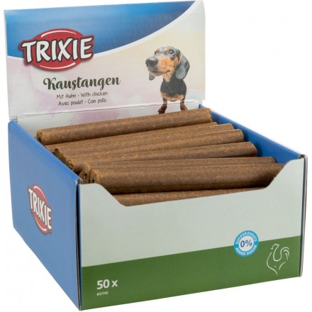 Trixie лакомство для собак палочка жевательная с курицей коробка 17см 50шт