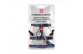 Collar WAUDOG Nylon шлея "Літо" з повідцем та QR паспортом для котів та собак XS