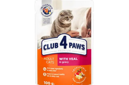 Club 4 Paws Premium влажный корм для кошек с телятиной в соусе 100г*24шт