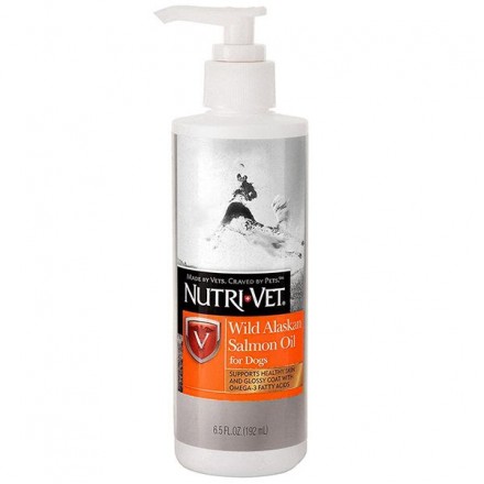 Nutri-Vet Wild Alaskan Salmon Oil масло лосося для кожи и шерсти собак 192 мл