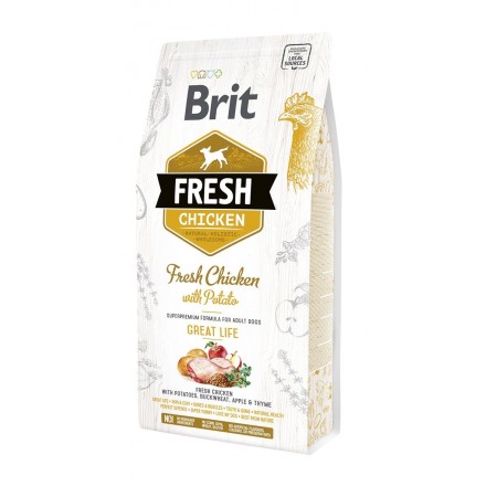 Brit Fresh Chicken with Potato Adult с курицей и картошкой для взрослых собак 2,5 kg