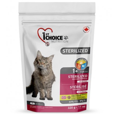 1st Choice Sterilized Chicken сухой корм для стерилизованных кошек 0,32 кг