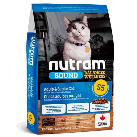 NUTRAM S5 SOUND BW сухой корм для котов пожилого возраста с курицей и лососем 1,13 кг