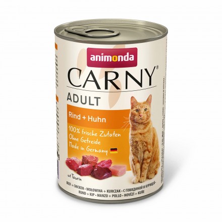 Animonda Carny Adult Beef + Chicken вологий корм з яловичиною та куркою для котів 400 г