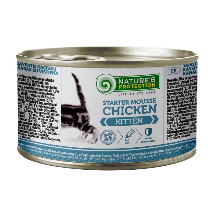 Nature's Protection Kitten Starter Mousse Chicken мусс с курицей для котят от 3 до 12 месяцев 200 г* 6шт.