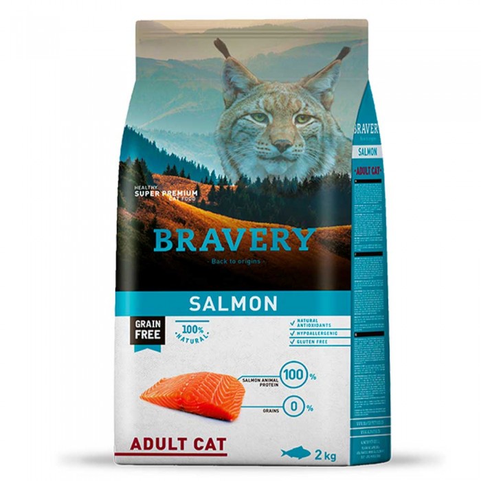 Bravery Salmon Adult Cat сухой корм для кошек с лососем 2 кг