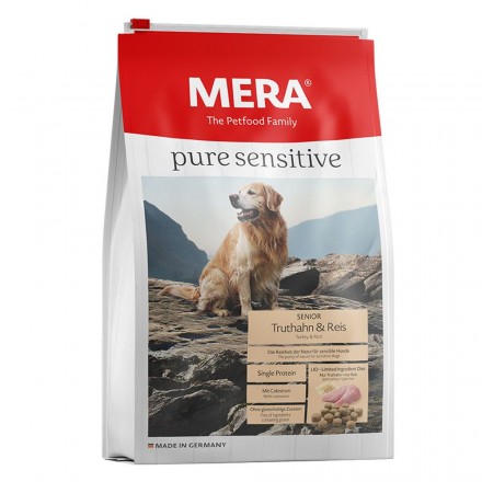 MERA Pure Sensitive Senior Turkey & Rice сухой корм для пожилых собак с индейкой и рисом 12,5 кг