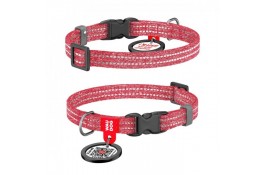 Collar WAUDOG Re-cotton светоотражающий ошейник с QR паспортом для котов и собак (красный) XS