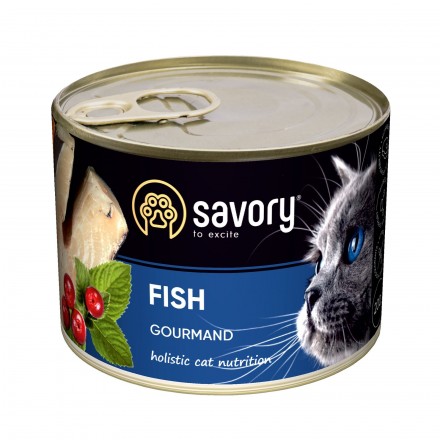 Savory Cat Can Adult для привередливых котов Рыба 200g