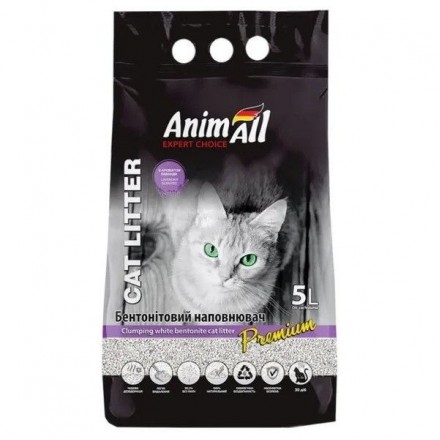 AnimAll Premium Lavender бентонитовый наполнитель для кошек с ароматом лаванды 5 л