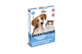 ProVET Інсектостоп протипаразитарні краплі для котів та собак (6 піпеток по 0,8 мл)