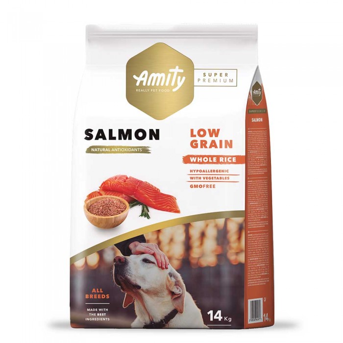 Amity Super Premium Salmon сухой корм для собак с лососем 14 кг