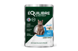 Equilibre & Instinct вологий корм для стерилізованих котів з фореллю, кабачком і чебрецем в соусі 85г*12 шт