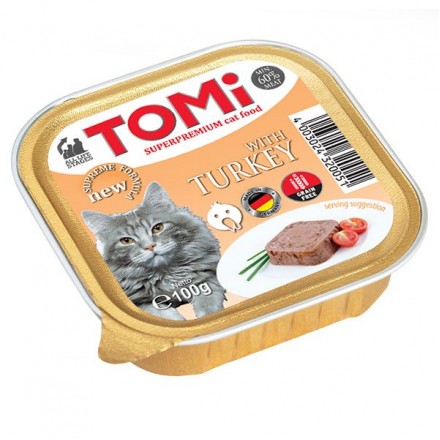 TOMI TURKEY паштет для котов с индейкой 100г*32шт