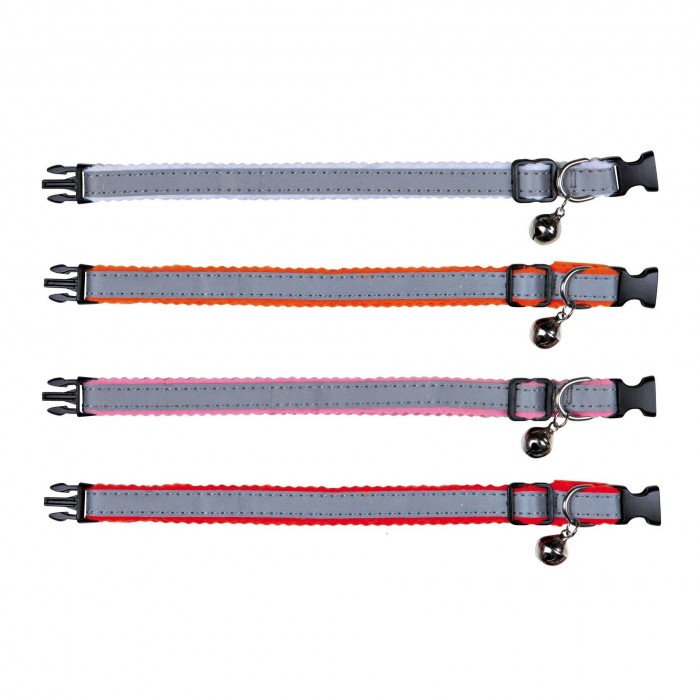 Trixie ошейник для котов светлоотражающий с колокольчиком 4-х цветов