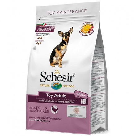 SCHESIR DOG TOY ADULT сухой корм для собак миниатюрных пород с курицей 0,8 кг