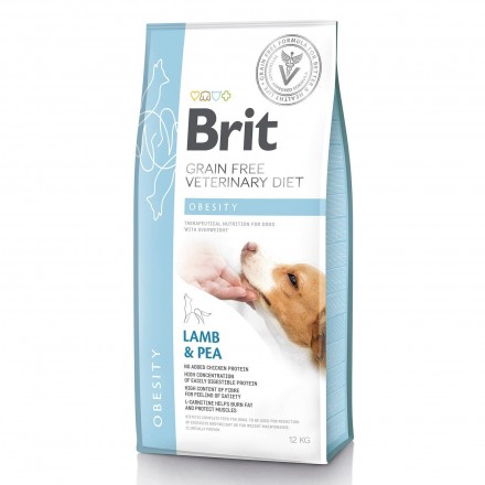 Brit GF VetDiets Dog Obesity сухий корм для собак з надлишковою вагою з ягням, індичкою та горохом 12 kg 