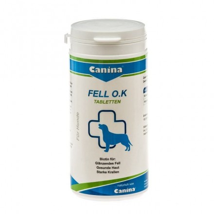 Canina Fell O.K. витамин с биотином для шерсти собак 250 г/150 таб.