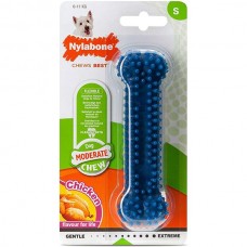 Nylabone Moderate Chew Dental Bone игрушка кость для собак малых пород с ароматом курицы 12,1см