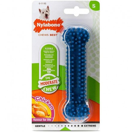 Nylabone Moderate Chew Dental Bone игрушка кость для собак малых пород с ароматом курицы 12,1см