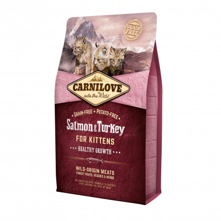 Carnilove Cat Kitten с лососем и индейкой для котят 2 kg