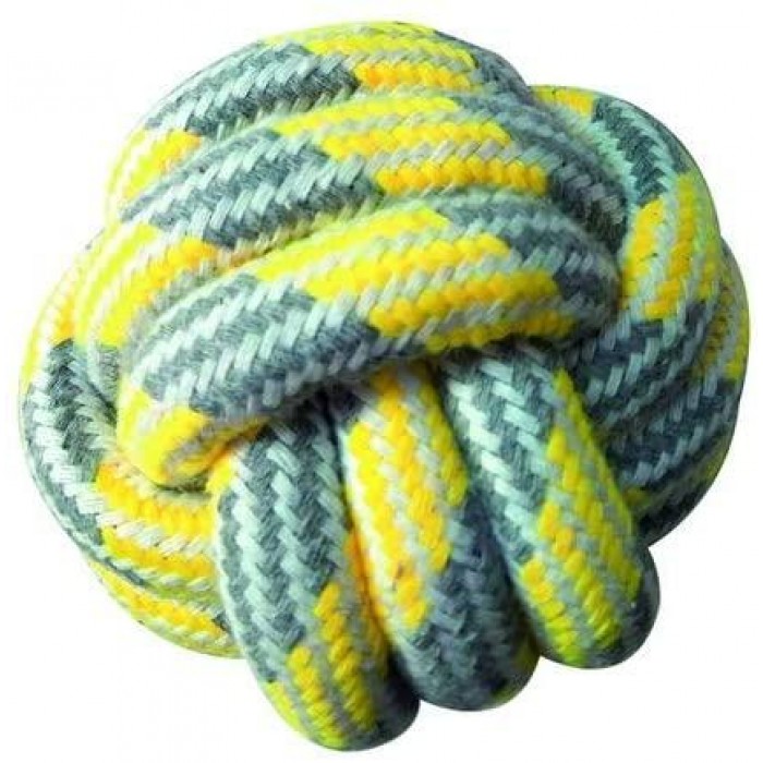 Croci Pastel игрушка для собак "Канатный мяч" (желтый) 7,5 см