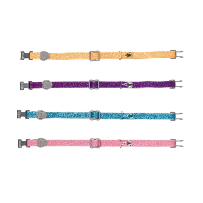 Trixie Glitter нейлоновый ошейник для котов с колокольчиком  4-х цветов